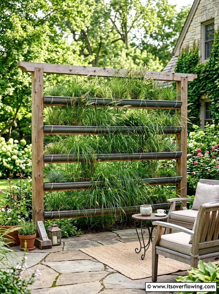 Gutter privacy screen - 25 garden ideas with rain gutters
