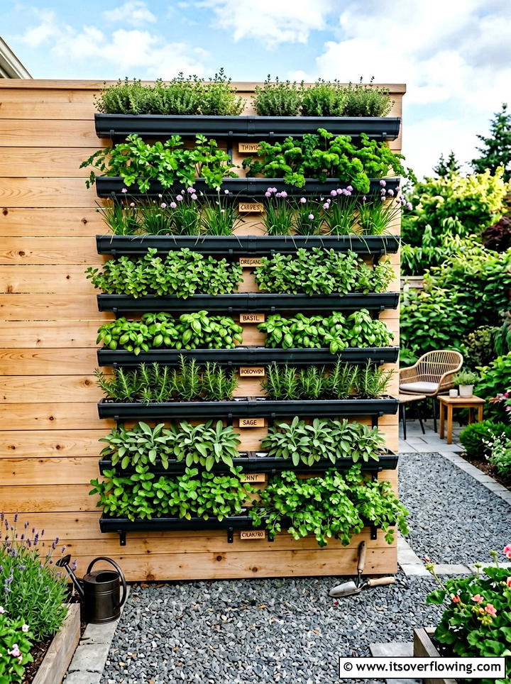 Gutter wall herb garden - 25 reusing old things ideas for modern garden look