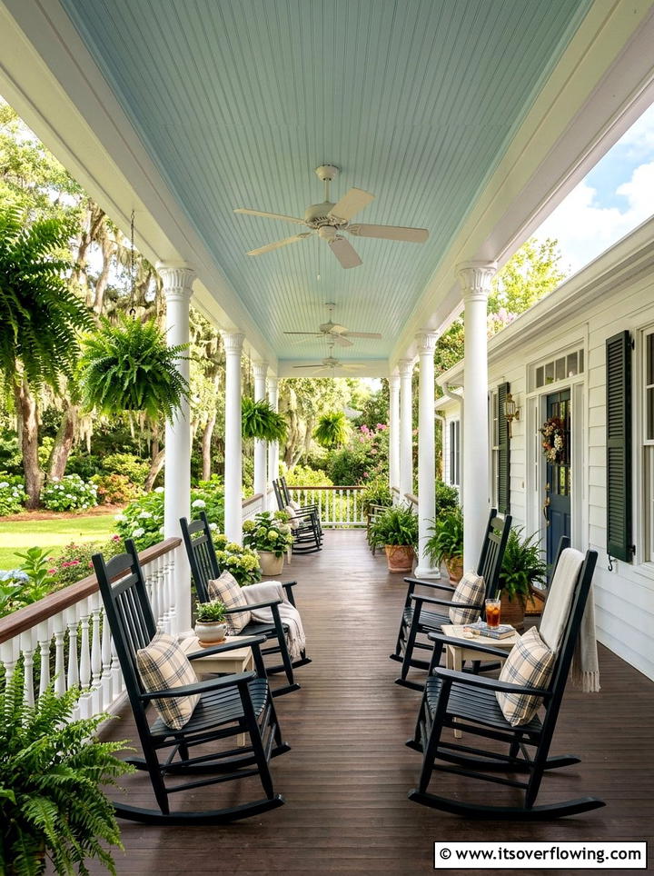 Haint blue porch ceiling - 25 front porch ideas with beadboard ceiling