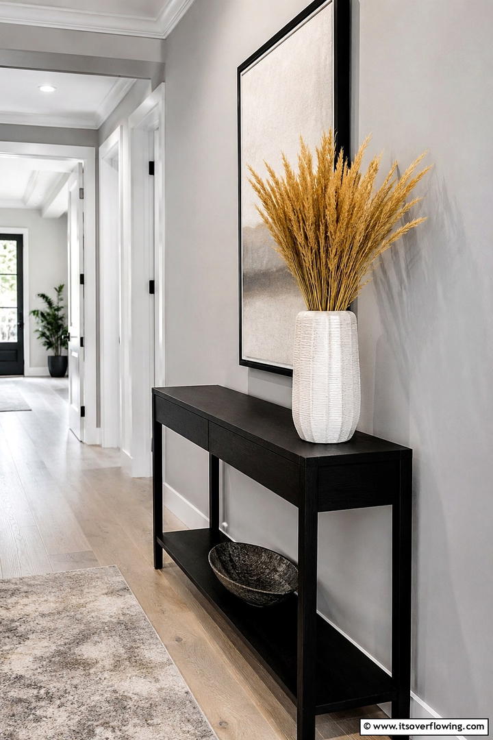 Hallway Console Moment - 50 Minimalist Fall Decor Ideas to Upgrade Spaces Now