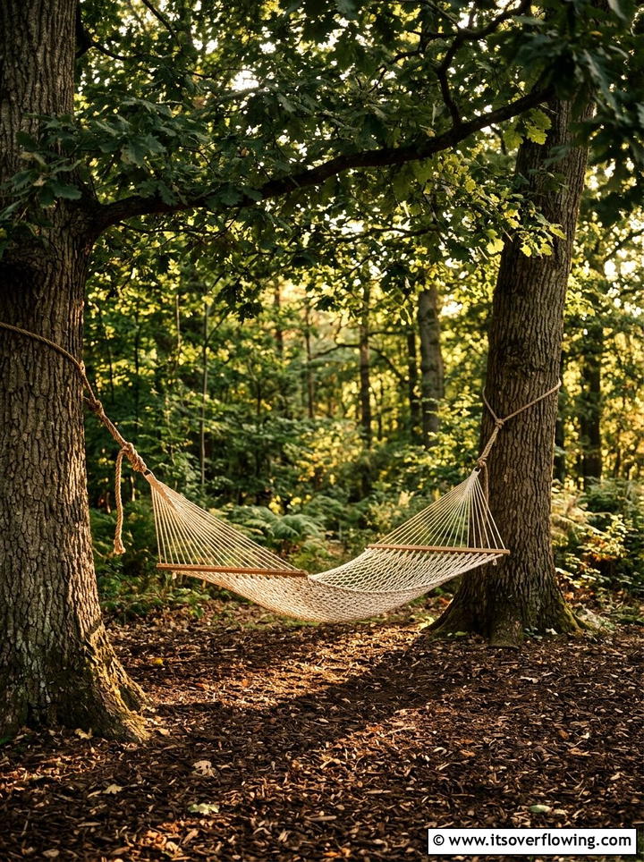 Hammock Between Two Trees - 25 garden decor ideas with hammocks