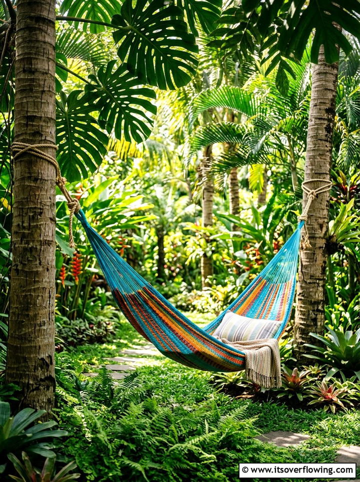 Hammock In Tropical Garden - 25 garden ideas for tropical style