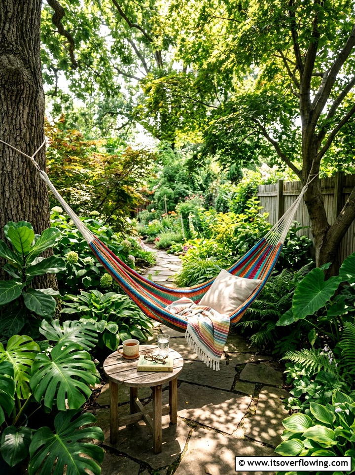 Hammock Nook - 25 small garden ideas with boho style