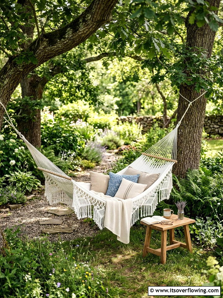Hammock Reading Corner - 25 backyard decorating ideas with zen retreat vibe