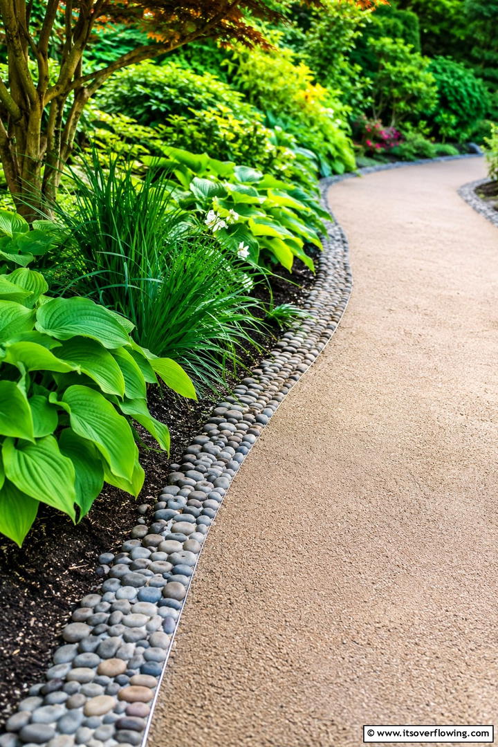 Hand Picked Pebble Edge - 30 Stone Garden Edging Ideas for Defined Outdoor Spaces