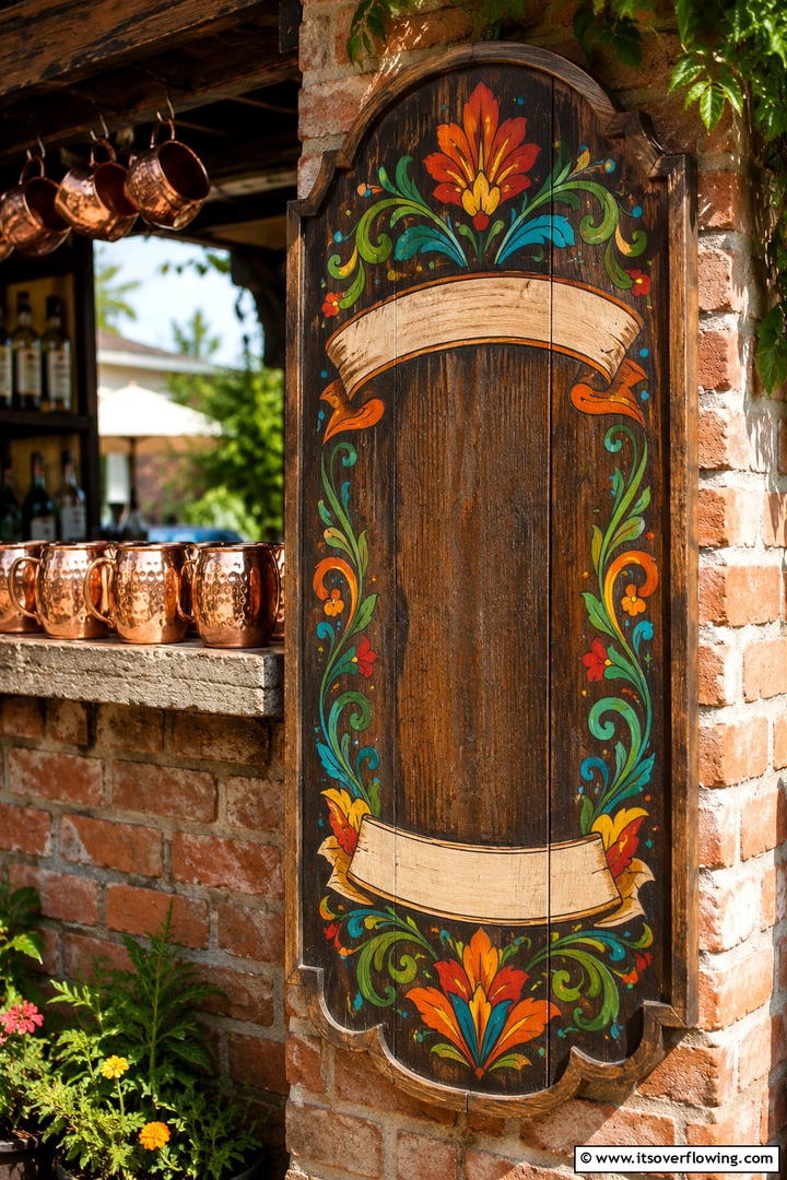 HandPainted Signage - 30 Rustic Outdoor Kitchen Ideas for Al Fresco Dining