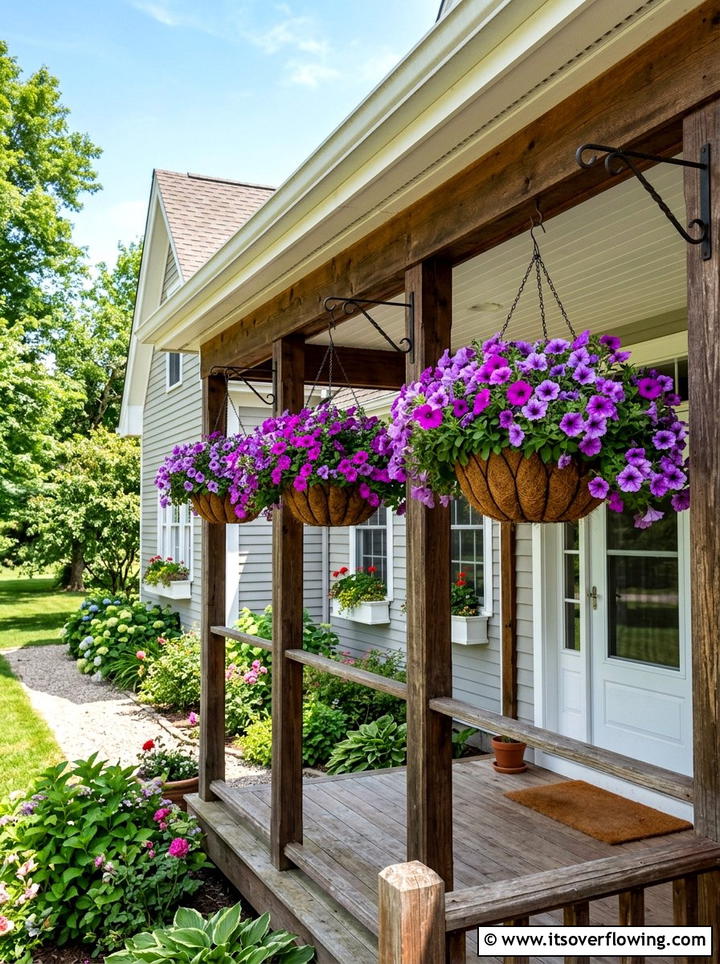 Hanging Basket Display - 25 small garden ideas