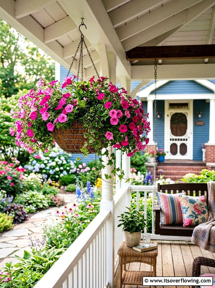 Hanging Basket Flower - 25 garden decor ideas on a budget
