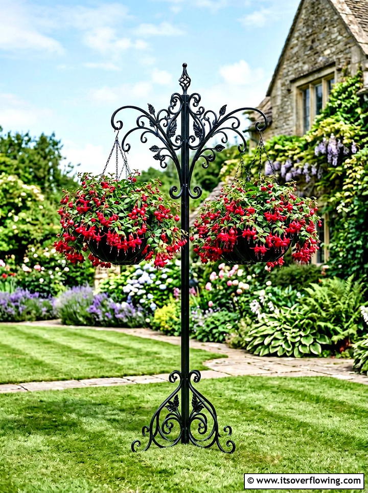 Hanging Basket Tree - 25 small garden ideas with vertical planters