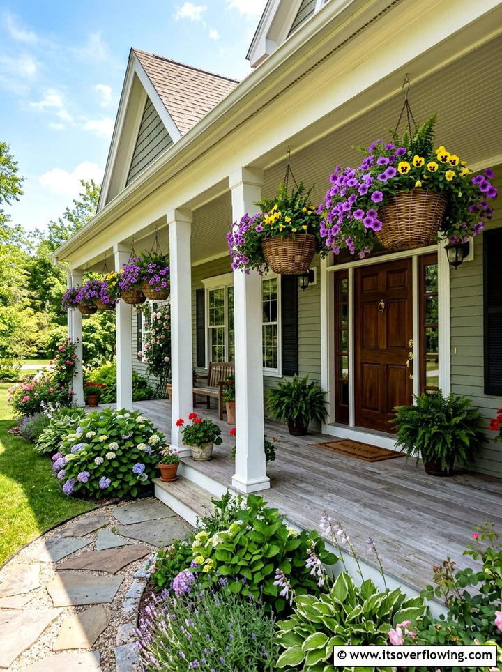 Hanging Basket - 25 garden decor ideas for front yards