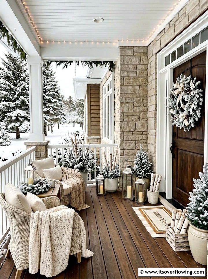 Hanging Baskets - 25 front porch decor ideas with holiday entry styling
