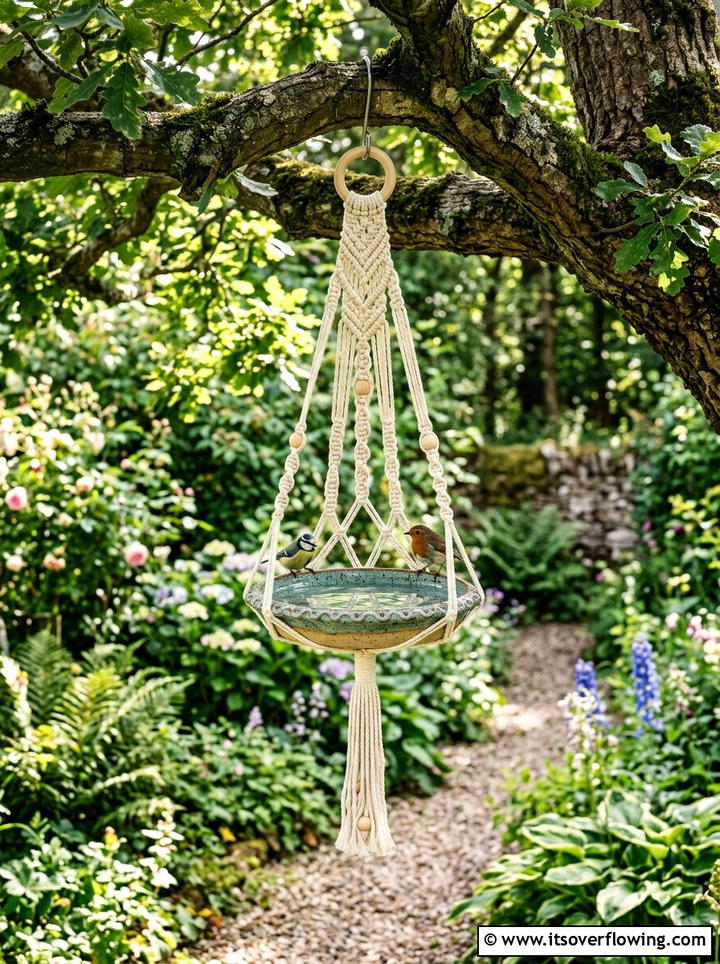 Hanging Bird Bath - 25 garden decor ideas diy