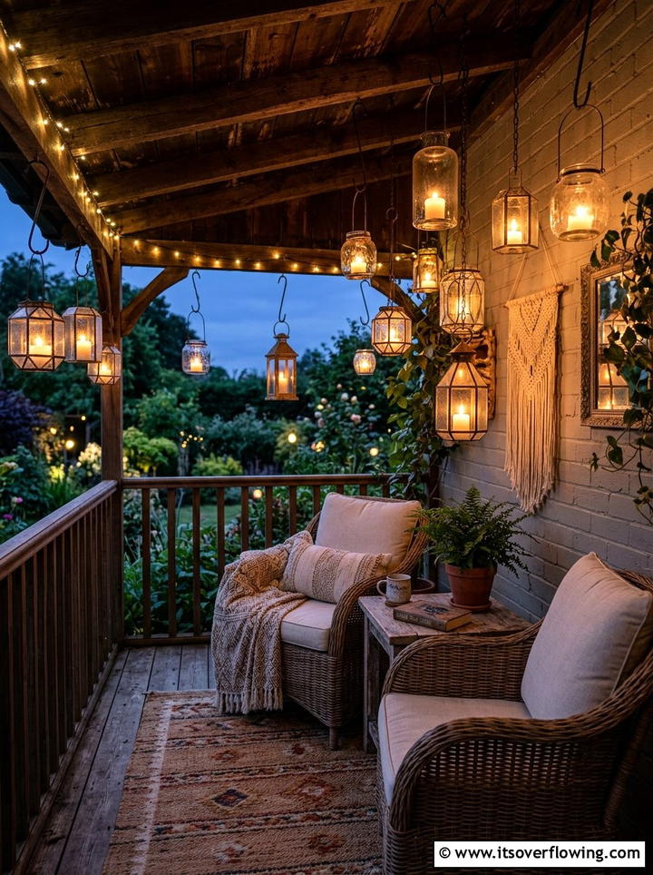 Hanging Candle Holders - 25 front porch ideas with candle lanterns