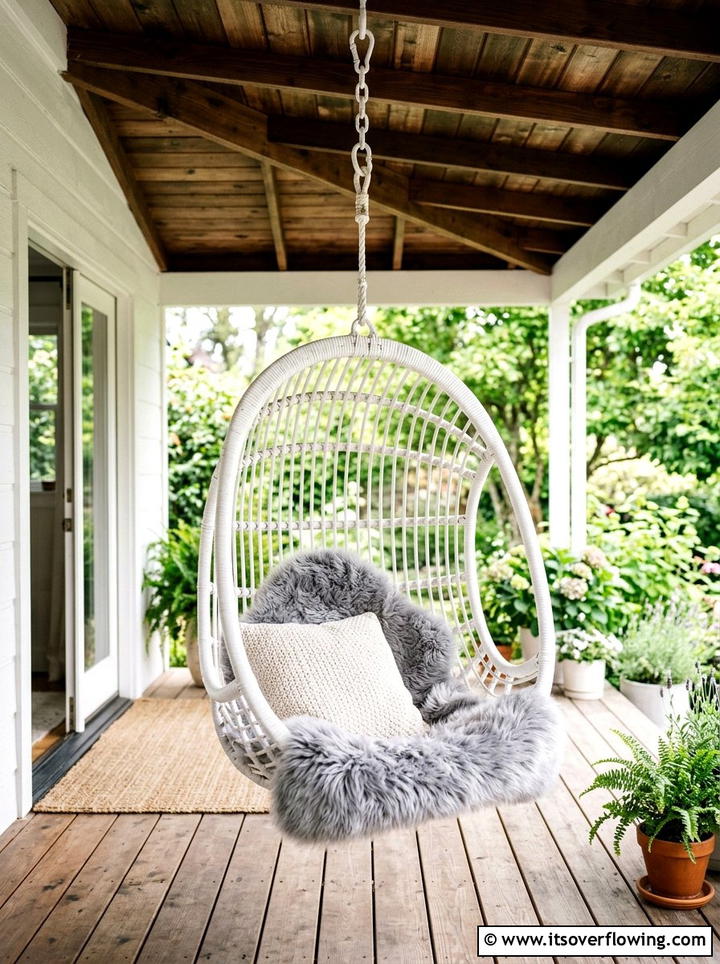 Hanging Chair - 25 backyard decorating ideas with patio decor