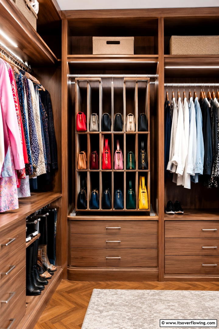Hanging Closet Organizer - 30 Practical Purse Storage Ideas to Organize Handbags