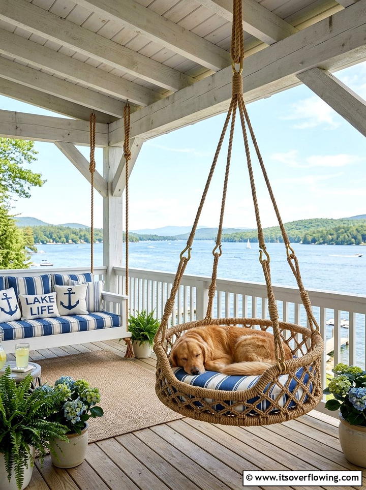 Hanging Dog Bed For Porch - 25 front porch ideas with dog friendly setup