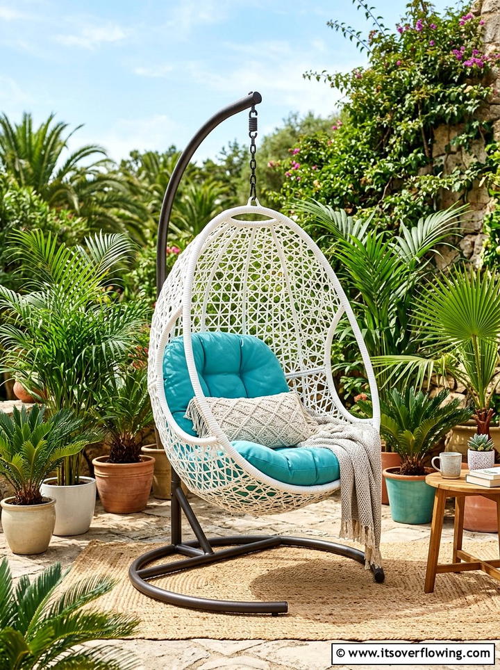 Hanging Egg Chair - 25 backyard ideas for spring makeovers