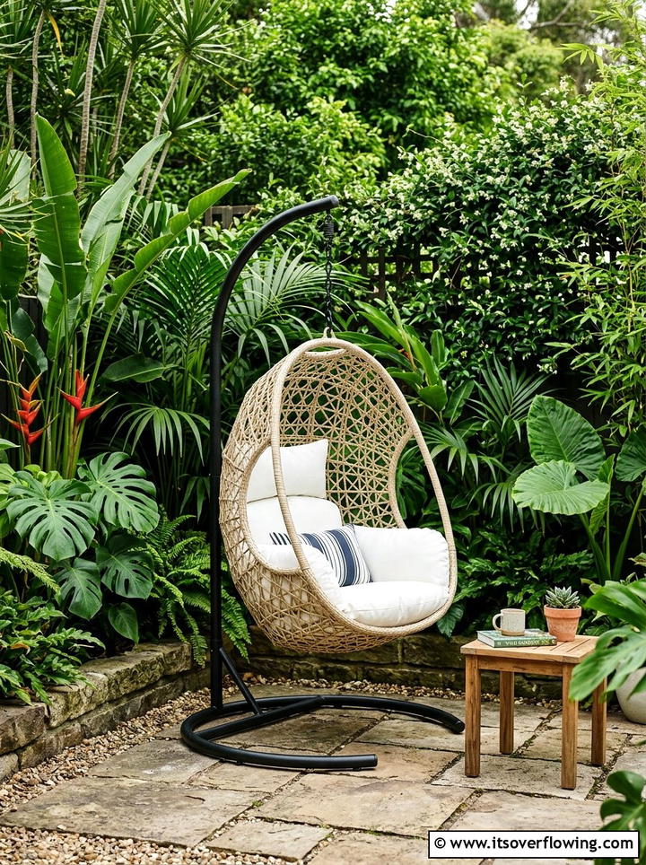 Hanging Egg Chair For Compact Space - 25 small garden ideas with compact furniture