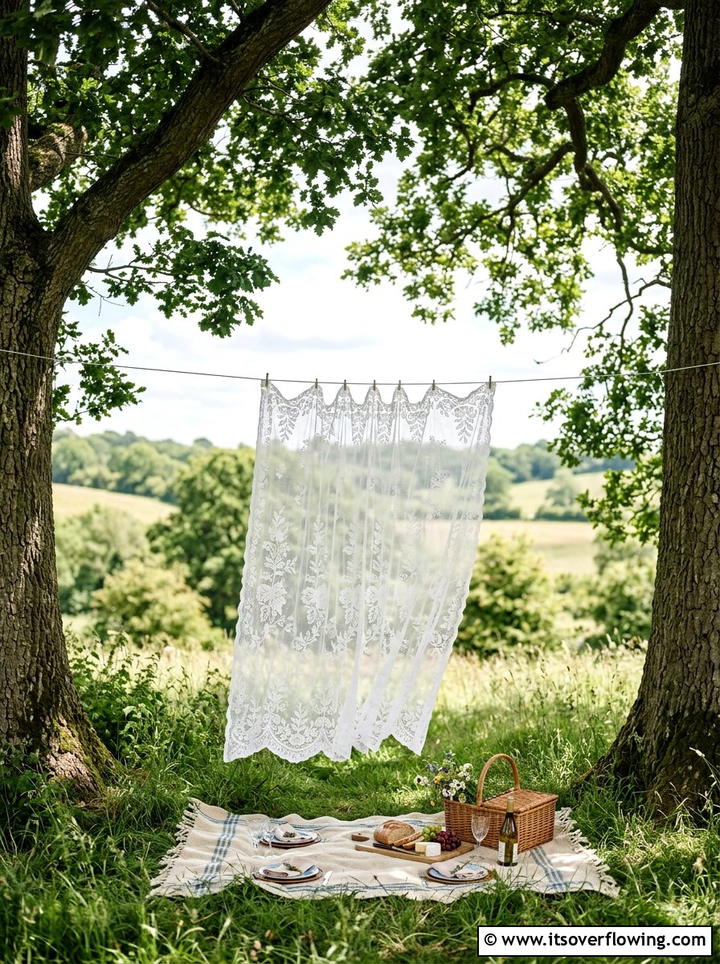 Hanging Fabric Panel - 25 reusing old things ideas for privacy screens