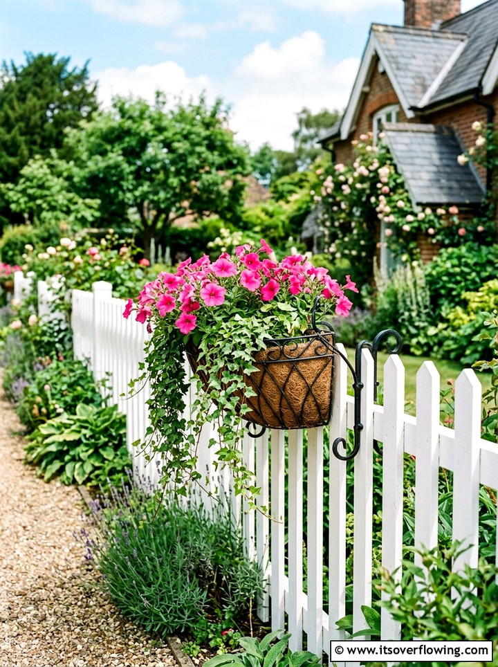 Hanging Fence Planter - 25 recycled garden ideas with tin cans