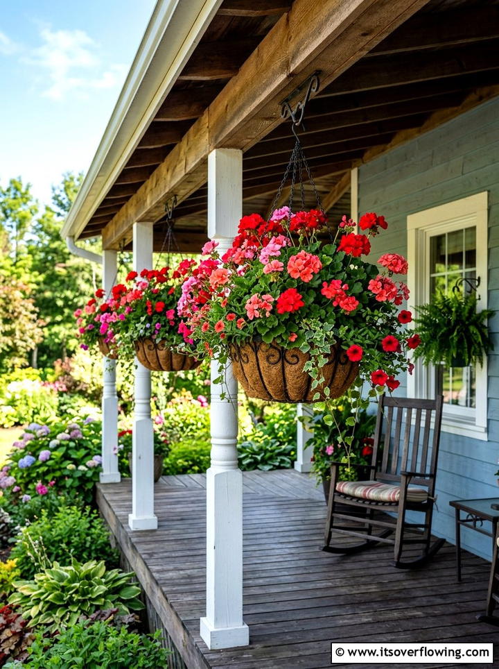 Hanging Flower Basket - 25 garden ideas for mediterranean style