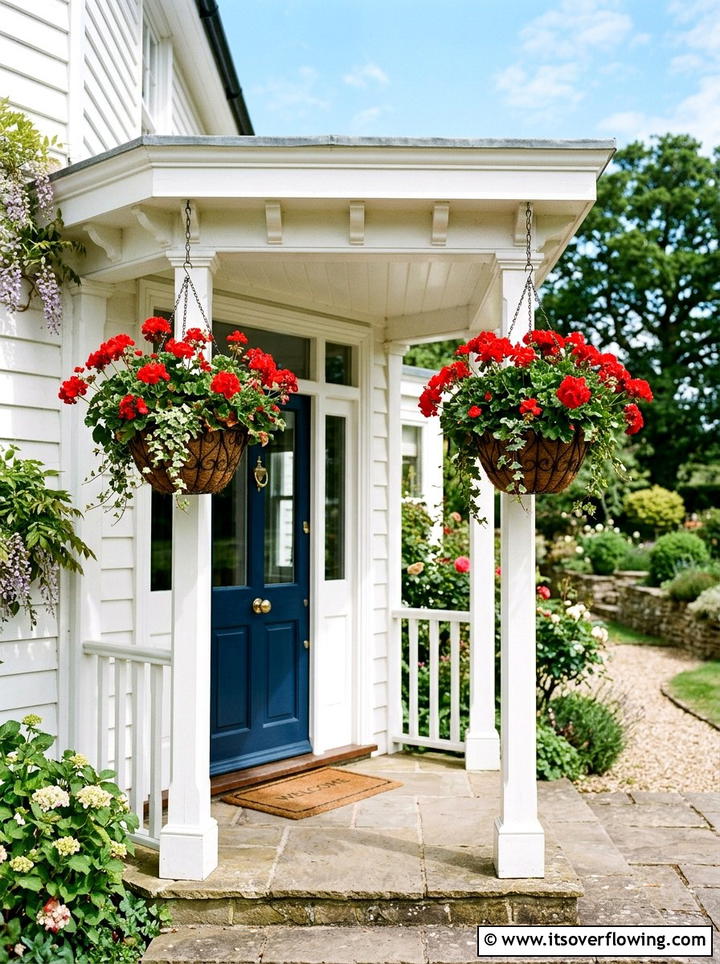 Hanging Flower Basket - 25 front porch decor ideas on a budget