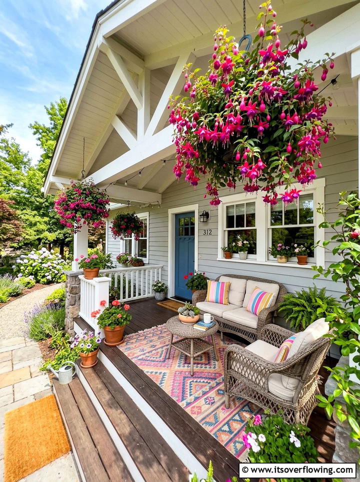 Hanging Flower Basket Porch - 25 front porch ideas with flowers