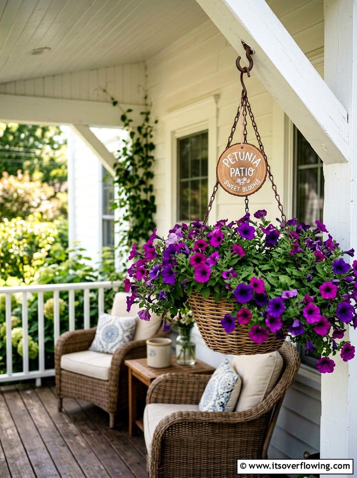 Hanging Flower Basket Sign - 25 garden decor ideas with signs