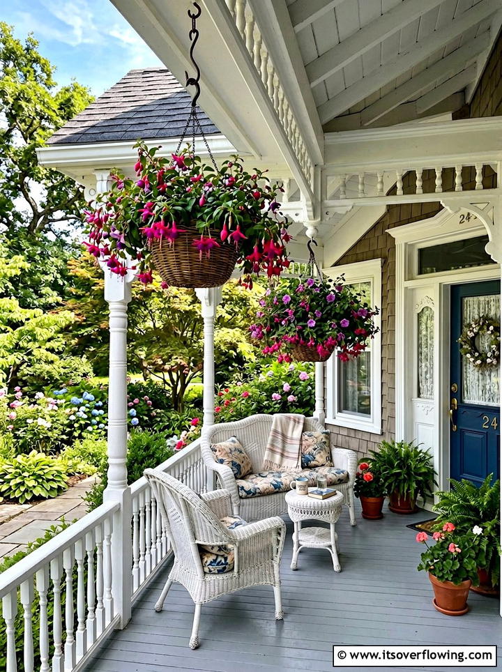 Hanging Flower Baskets - 25 cheap garden ideas with curb appeal upgrades