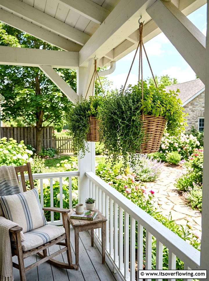 Hanging Herb Basket - 25 backyard ideas with herb garden
