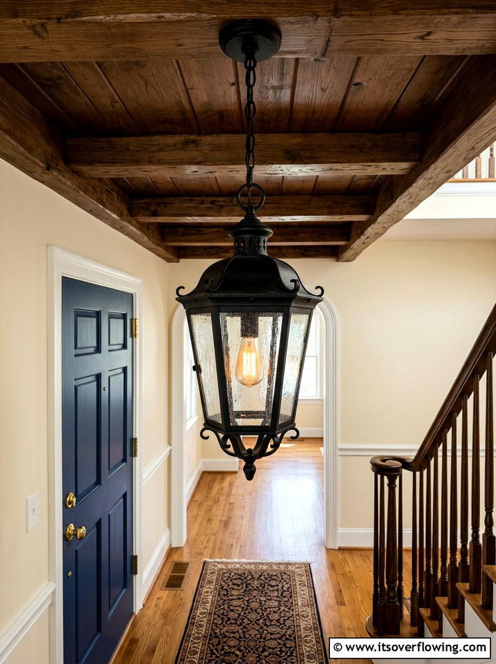 Hanging Lantern Light - 25 front porch ideas for narrow entry