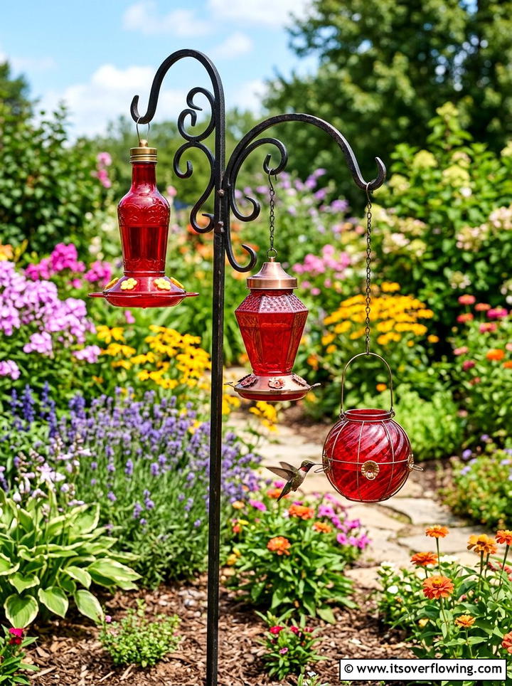 Hanging Nectar Feeders - 25 garden ideas for hummingbirds