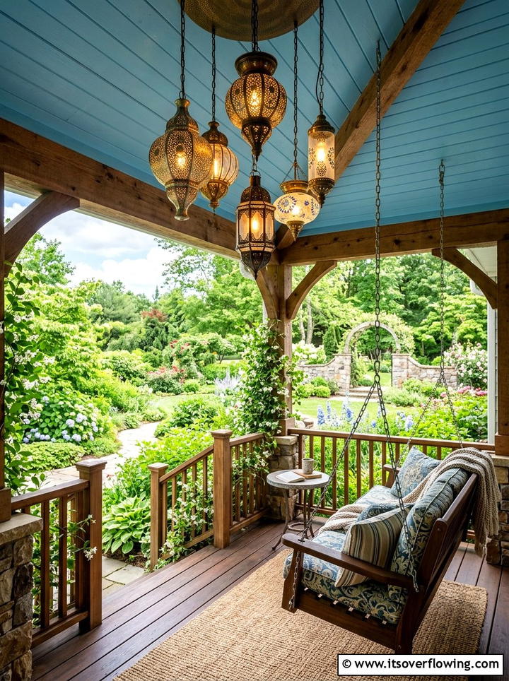 Hanging Outdoor Lanterns - 25 front porch decor ideas with lantern clusters