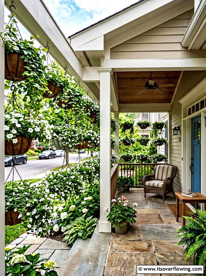 Hanging Plant Barrier - 25 backyard ideas for privacy