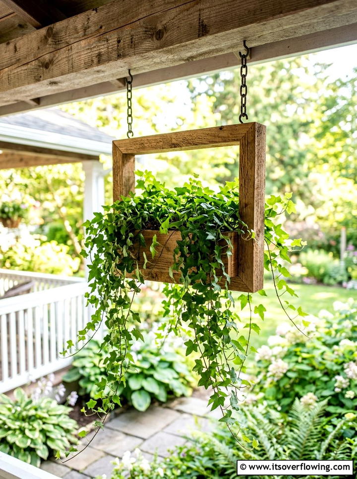 Hanging Planter Frame - 25 recycled garden ideas with wood scraps