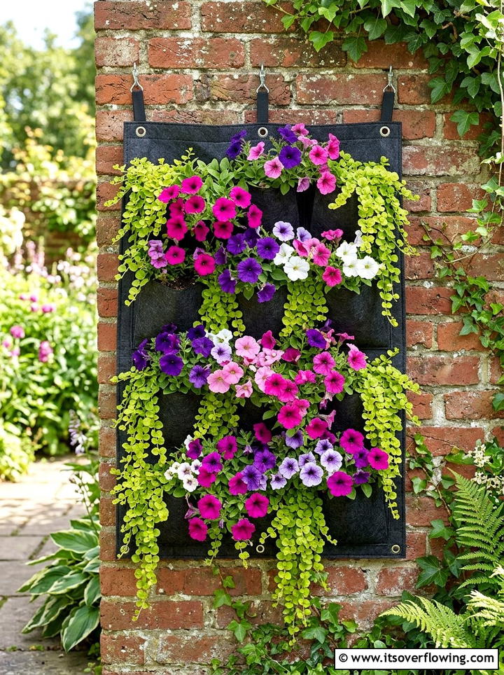 Hanging Pocket Planter - 25 garden ideas with vertical gardens