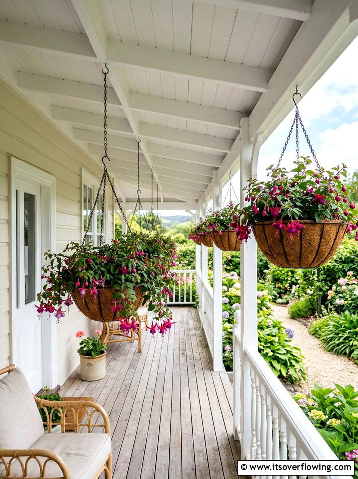 Hanging Porch Basket - 25 front porch ideas with matching planters