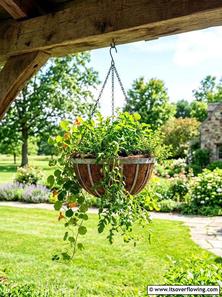 Hanging Salad Basket - 25 creative garden ideas with salad gardens