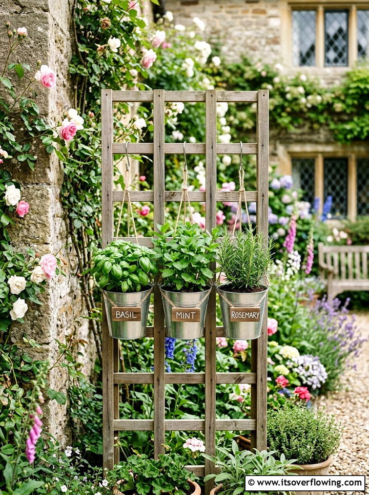Hanging Small Pail Herb Garden - 25 recycled garden ideas with buckets