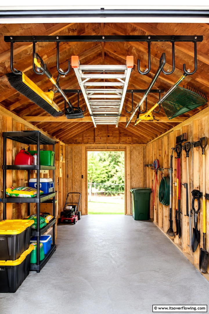 Hanging Storage Racks - 30 Shed Shelving Ideas for Optimal Storage Solutions