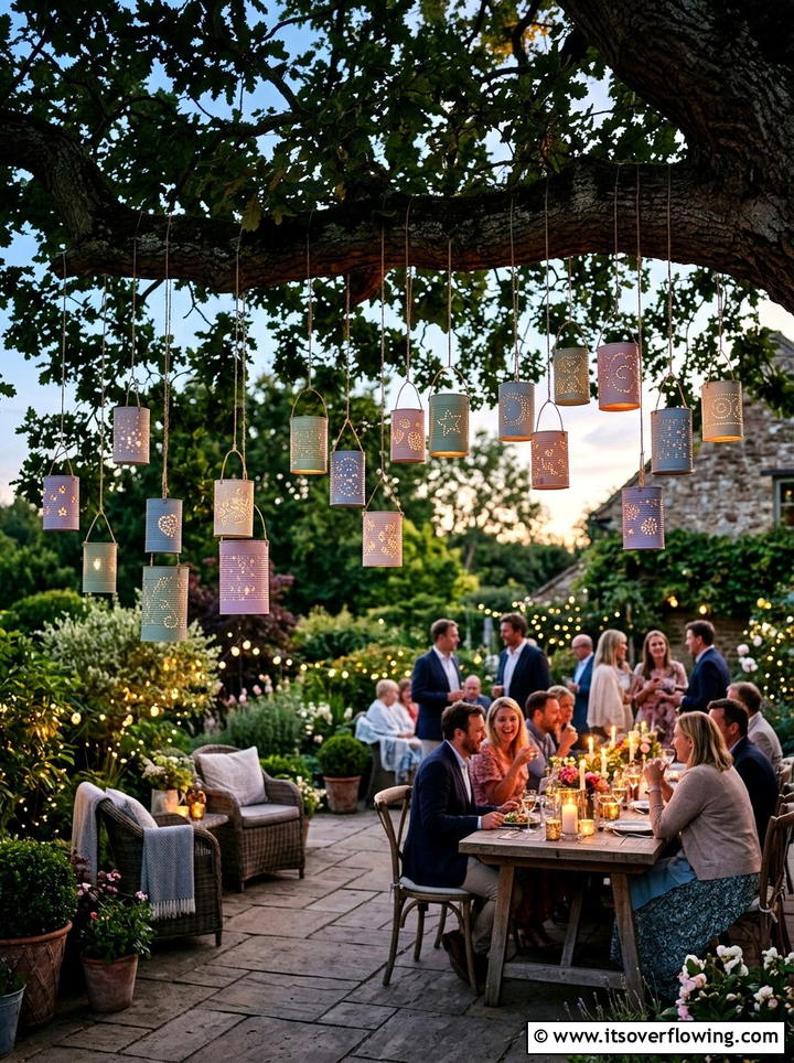 Hanging Tin Can Lantern - 25 creative garden ideas on a budget