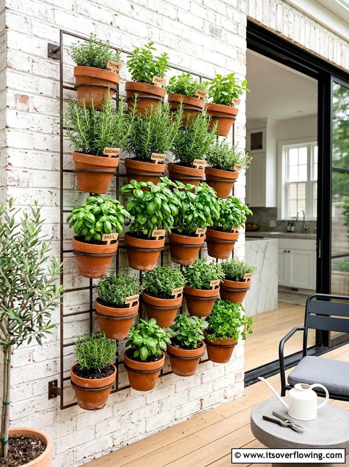 Hanging Vertical Herb Garden - 25 backyard decorating ideas with family friendly setup