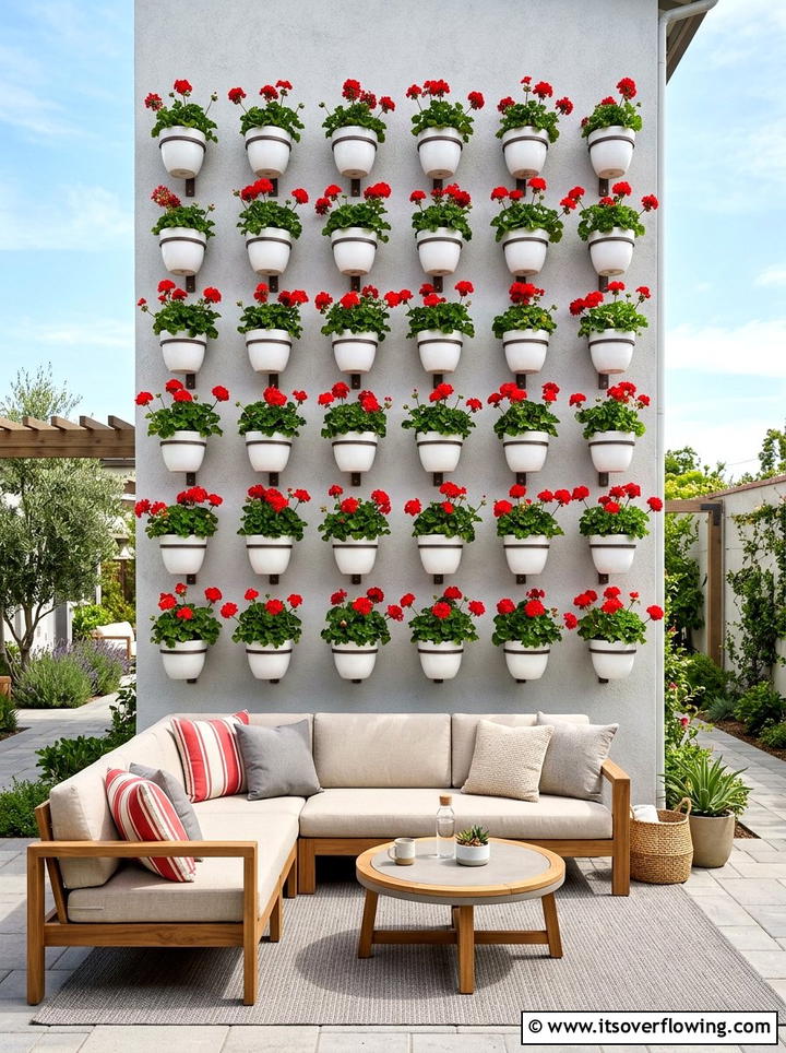 Hanging Wall Pots - 25 backyard ideas with living wall
