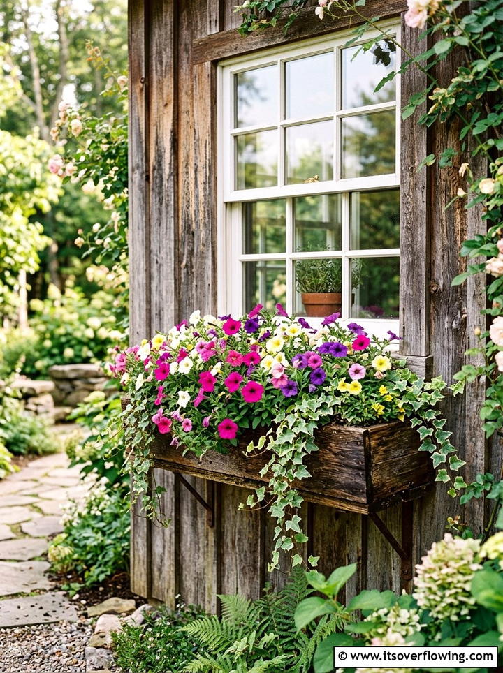 Hanging Window Planter Boxes - 25 backyard decorating ideas with old window decor