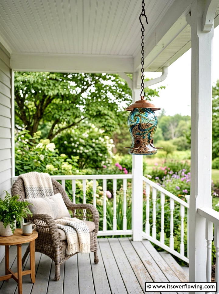 Hanging bird feeder - 25 backyard ideas with bird garden