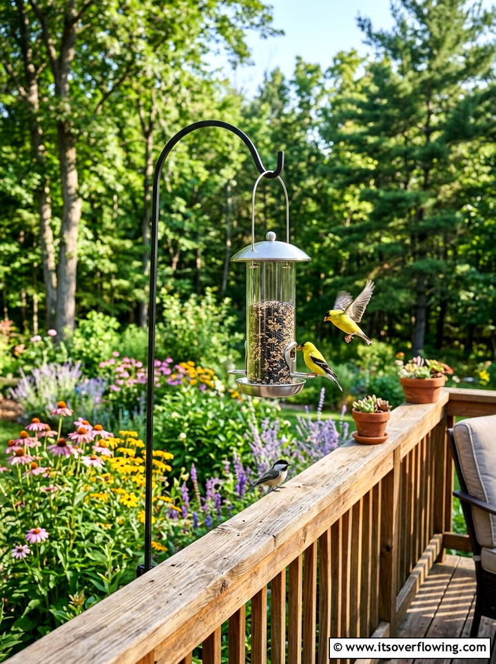 Hanging bird feeder - 25 garden decor ideas for decks