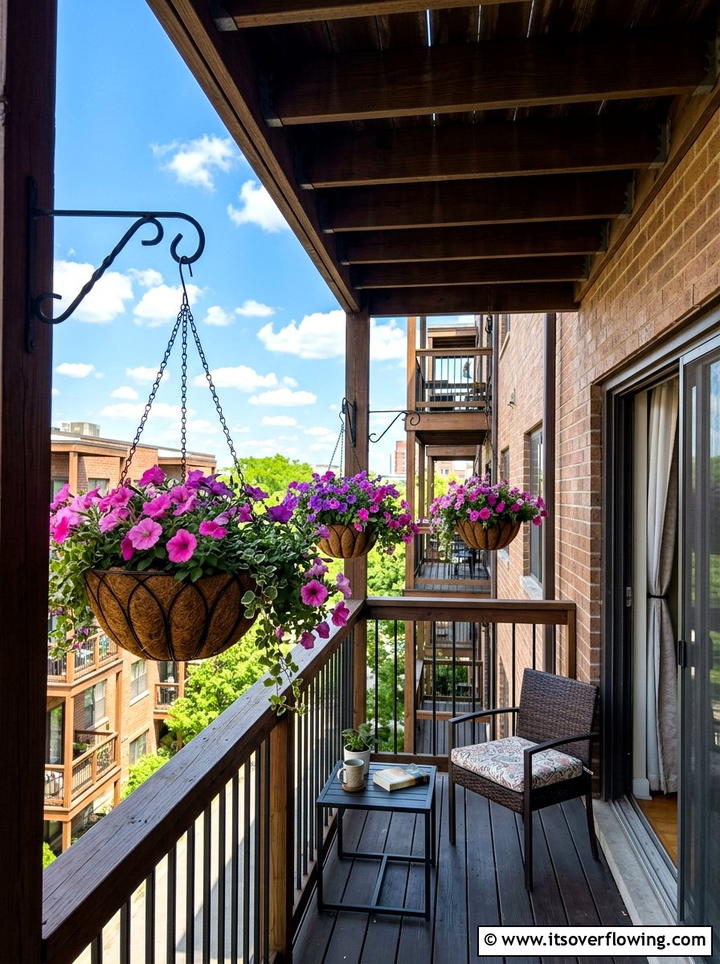 Hanging flower basket - 25 front porch ideas for apartments