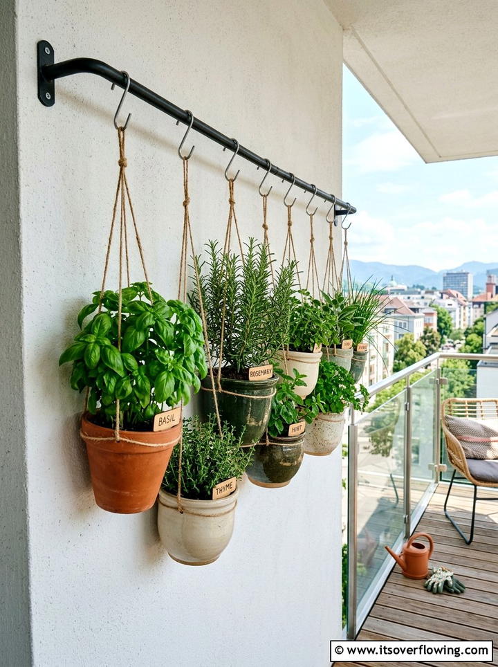 Hanging herb garden balcony - 25 garden design ideas with vertical gardens