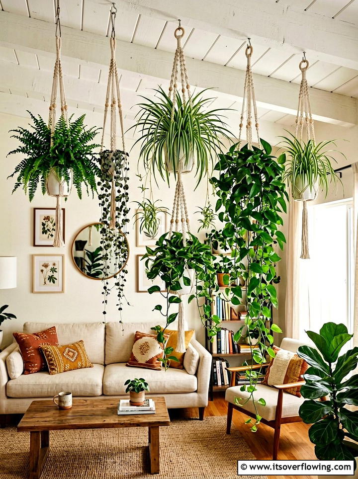 Hanging plant display - 25 creative garden ideas for urban homes