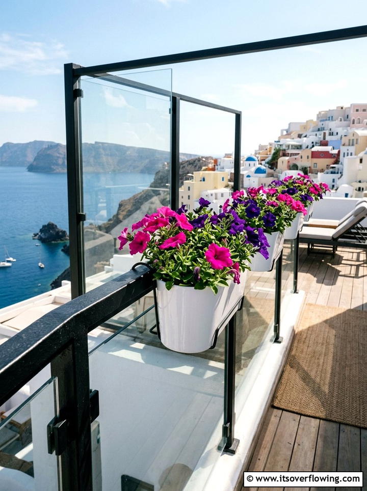 Hanging railing pots - 25 creative garden ideas for balconies